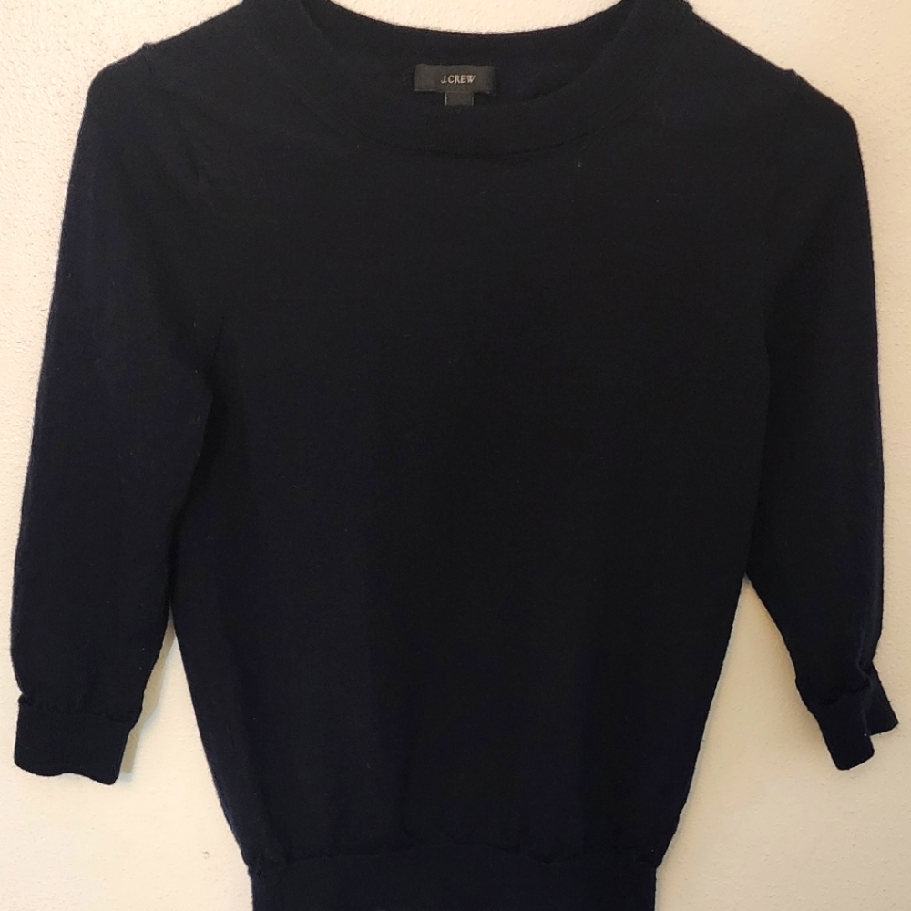 J.Crew Women’s 100% Merino Wool Crewneck Sweater Pullover 3/4 Sleeve